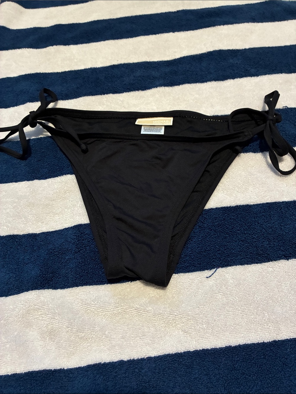 Michael Kors Black Tie-Side Bikini Bottom